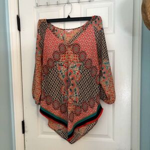 Free 2 Luv, Wrinkle Free, handkerchief hem  shirt. 1XL